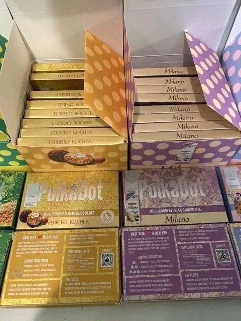 Polkadot chocolate bar infused with psilocybin mushrooms for therapeutic or recreational Use