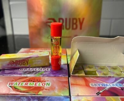 Ruby Glass 1g THC Vape Cartridge with Glass Chamber and Ceramic Coil